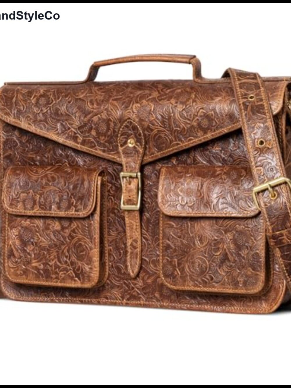 Top Grain Leather Messenger Bag Laptop Briefcase College Office Travel